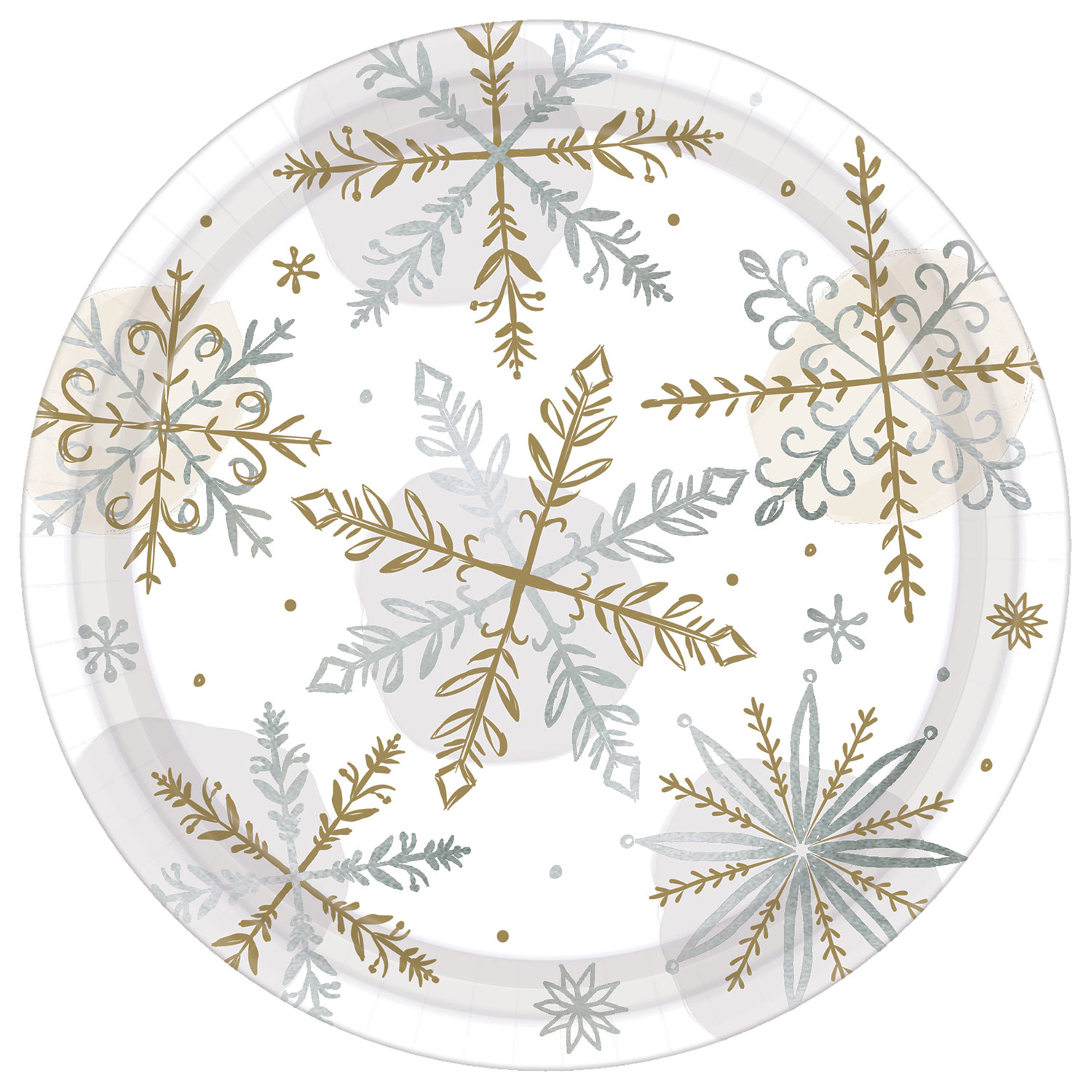 Shining Snow Metallic Paper Plates 18cm - 12 PKG/8 : Amscan International