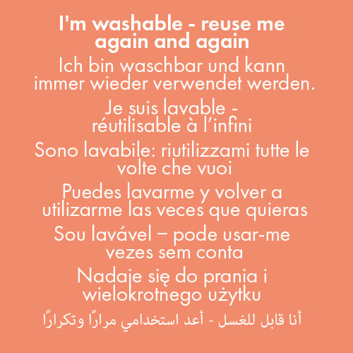 Washable resuse