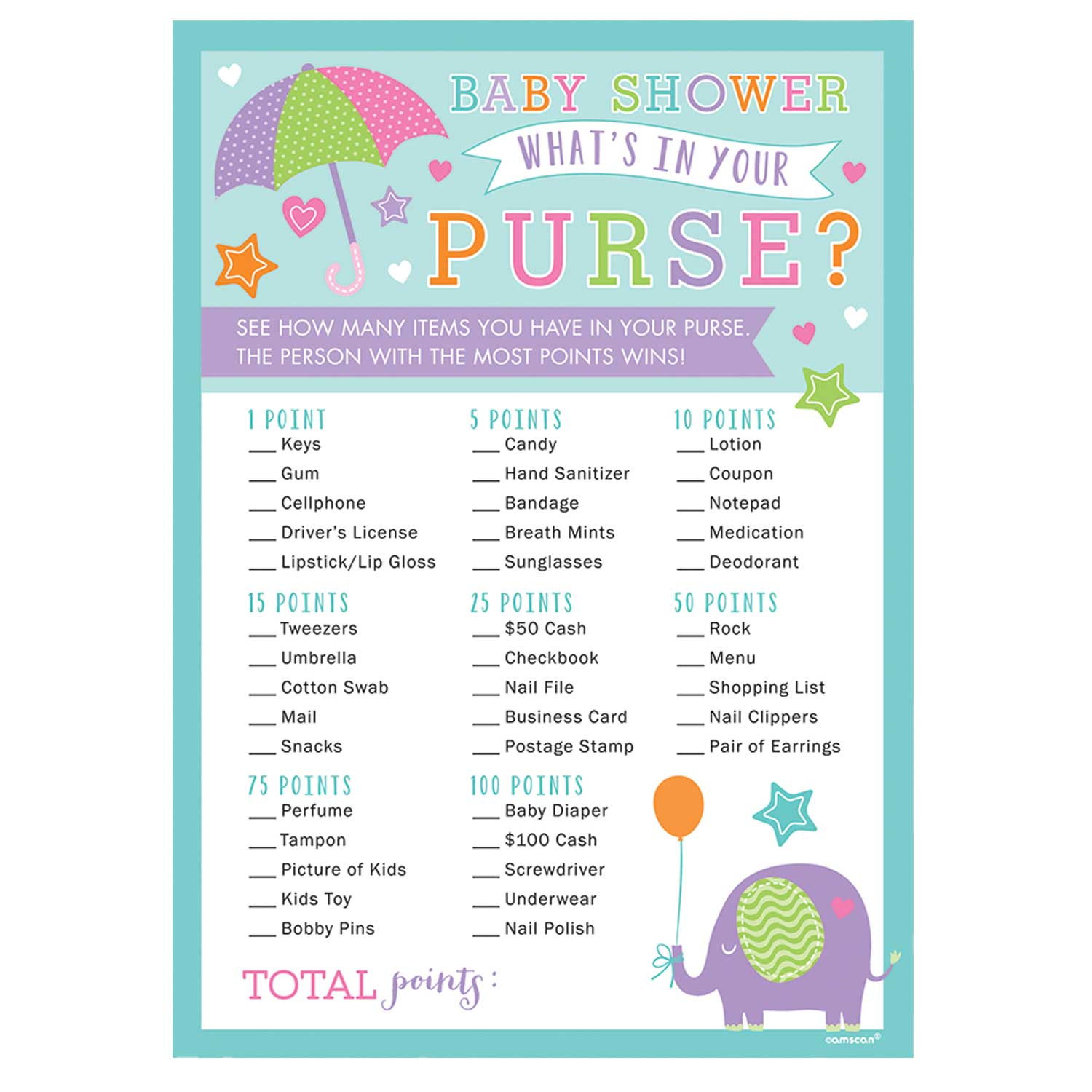 Hadley Designs 25 Gold What's In Your Purse Baby Shower Game, India | Ubuy