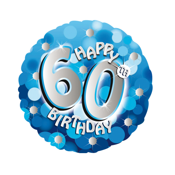 Blue Sparkle Party Happy Birthday 60th Standard Foil Balloons S40 - 5 ...