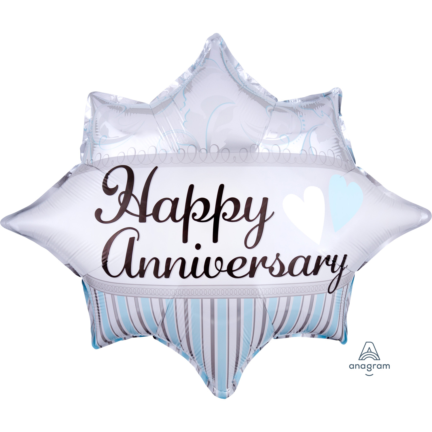 Elegant Happy Anniversary Burst Junior Shape Foil Balloons 20