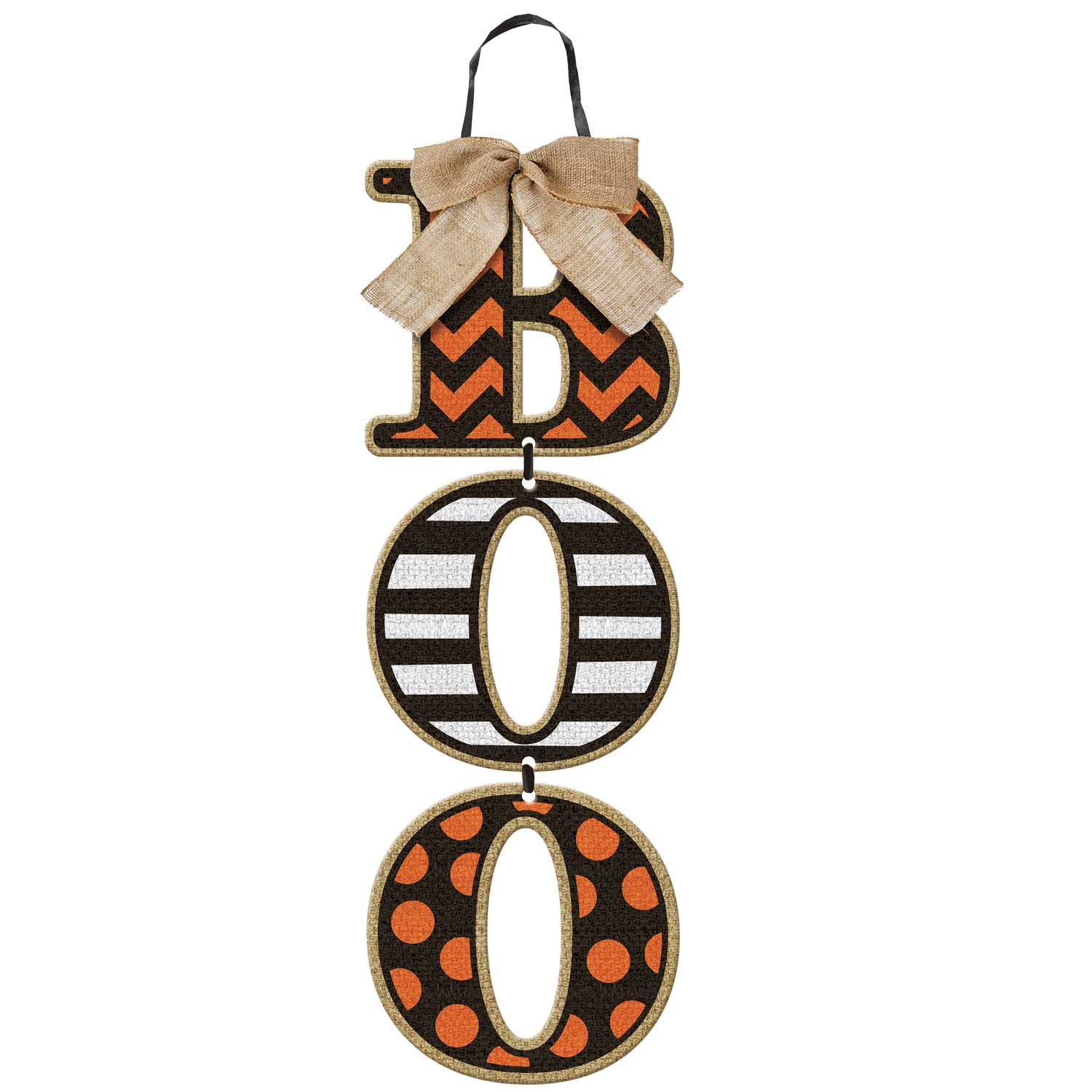 Halloween Orange and Black MDF Boo Hanging Sign Decoration | eBay